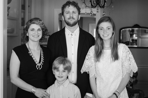 Silas personal family photo in black and white